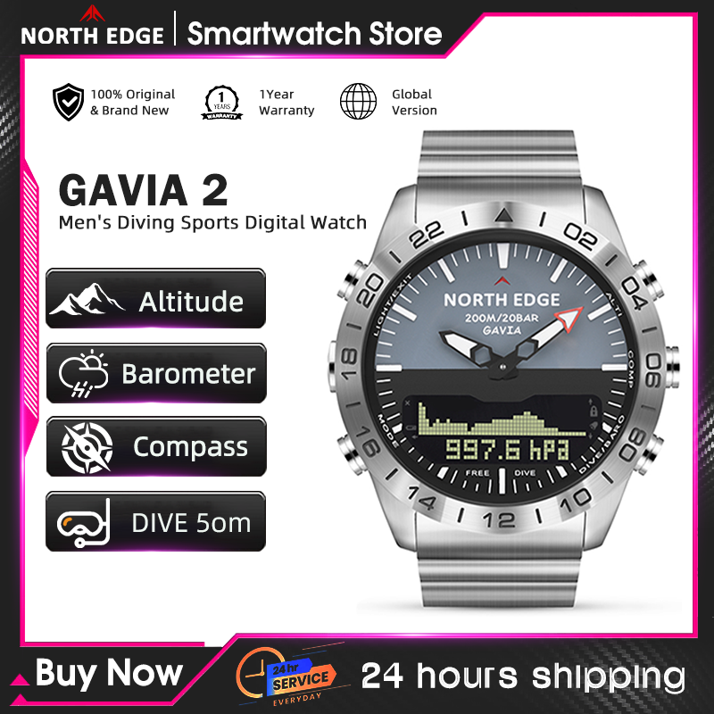 Smartwatch Army Watches For Men - Relógio de Mergulho Masculino NORTH EDGE,