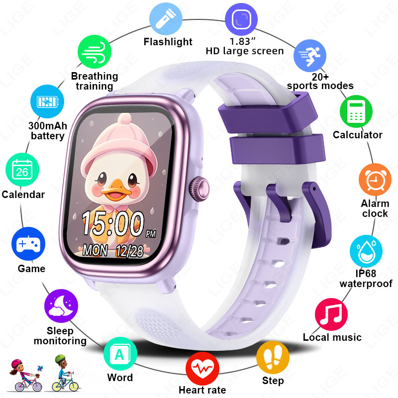 Smartwatch Watches For Kid Boy With Alarm - LIGE 2026 Novo Relógio Inteligente Infantil