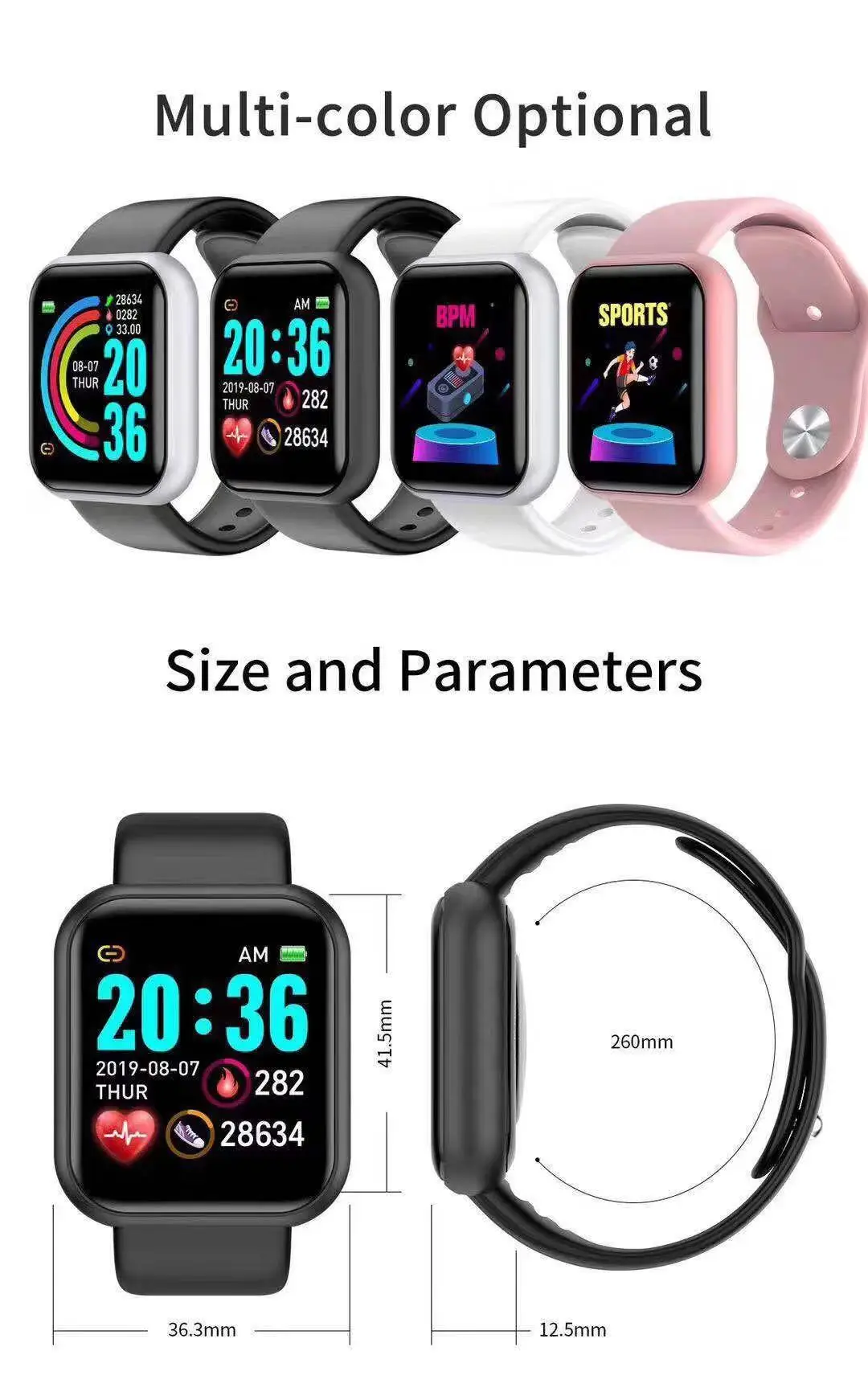 Smartwatch Digital Watches For Men - Relógio Inteligente D20 Pro para Homens