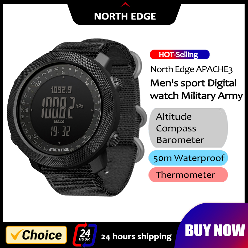 Smartwatch Army Watches For Men - North edge masculino relógio inteligente militar