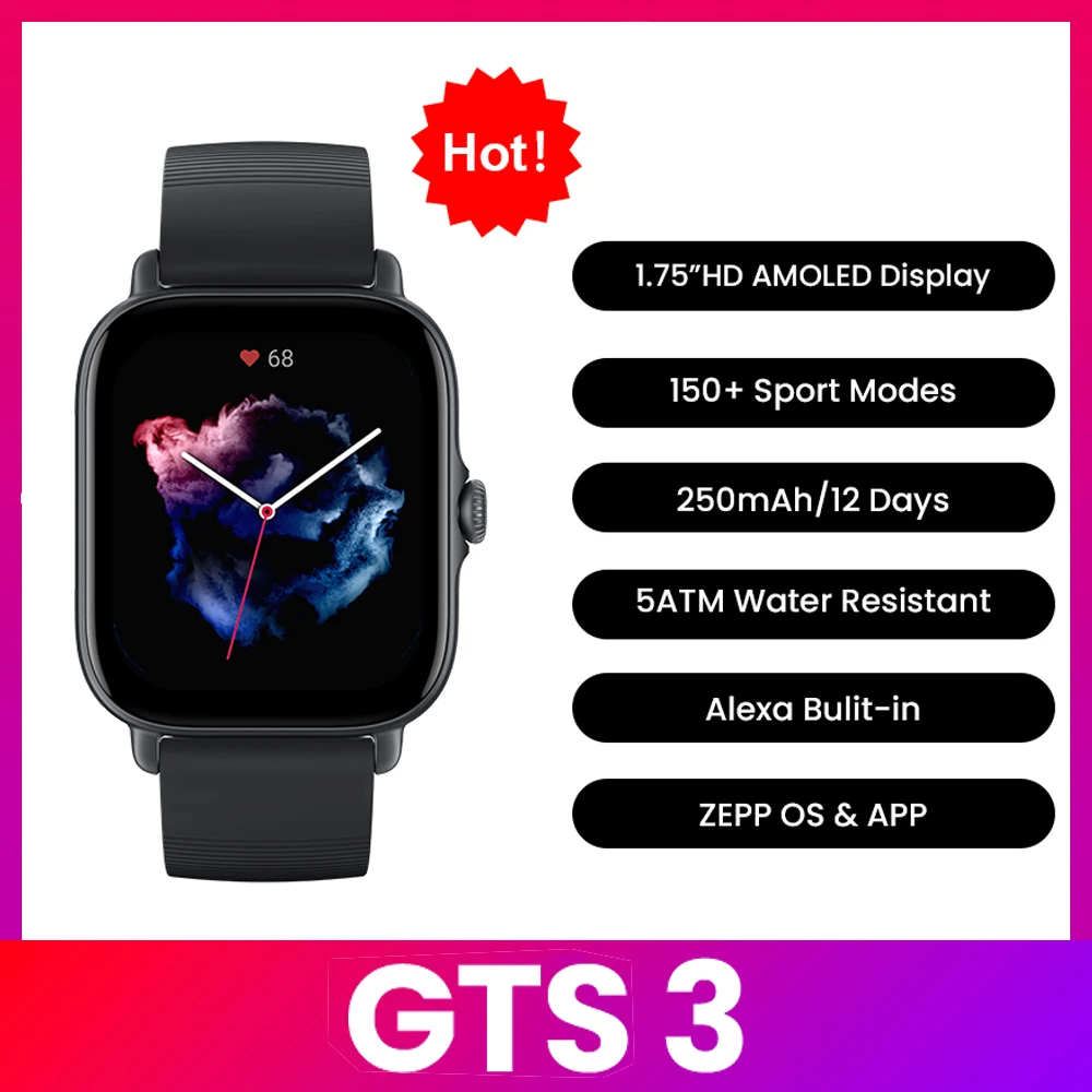 Smartwatch Timex Watches For Men - Smartwatch Amazfit GTS 3, à prova