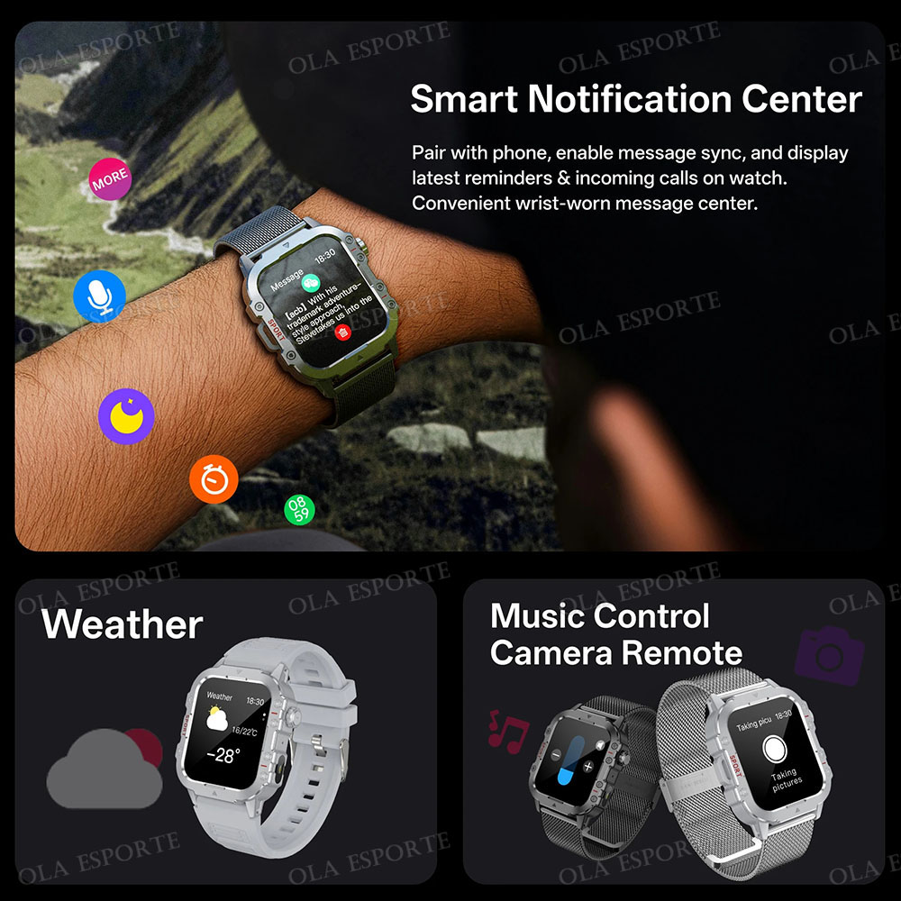 Relógio Inteligente Militar Ro - Smartwatch Rugged Watches For Men avaliação e preço