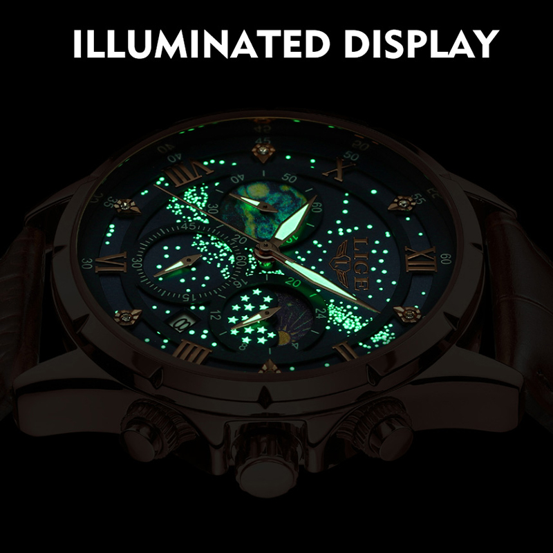 Relógio LIGE Novo com Fases da - Smartwatch Army Watches For Men avaliação e preço