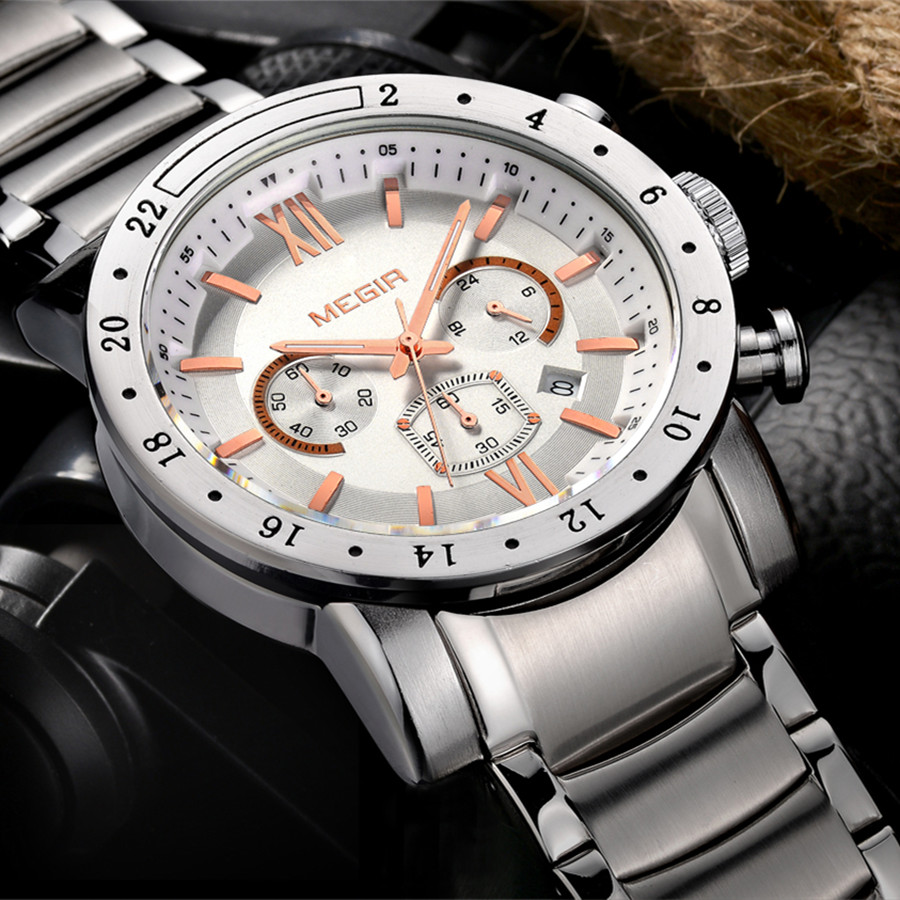Megir relógios casuais de aço  - Smartwatch Digital Watches For Men avaliação e preço