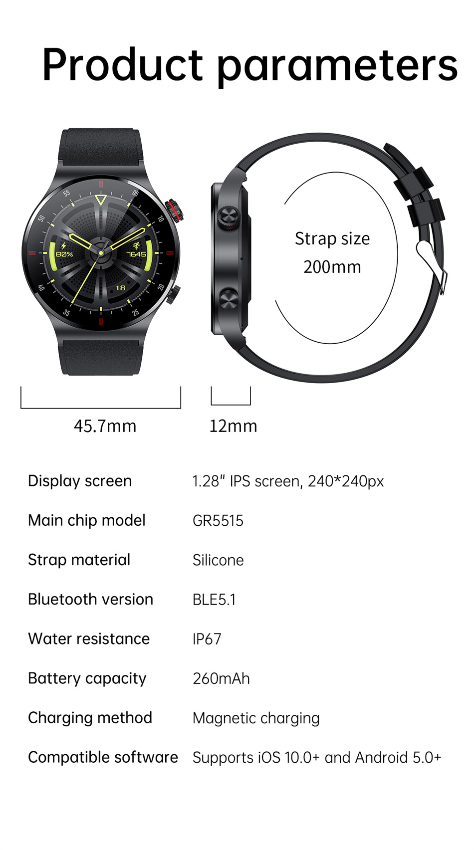 Para samsu galax a52 a41 a40 a - Smartwatch Iphone Watch For Men avaliação e preço