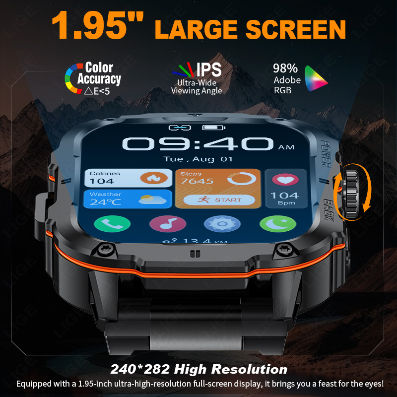 Lige 2025 relógio inteligente  - Smartwatch Rugged Watches For Men avaliação e preço
