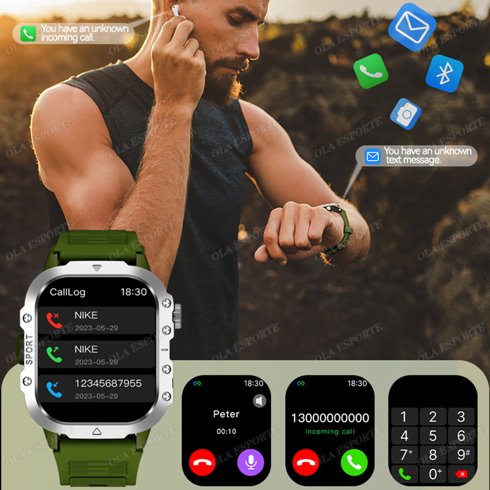 Novo Relógio Inteligente Milit - Smartwatch Rugged Watches For Men avaliação e preço