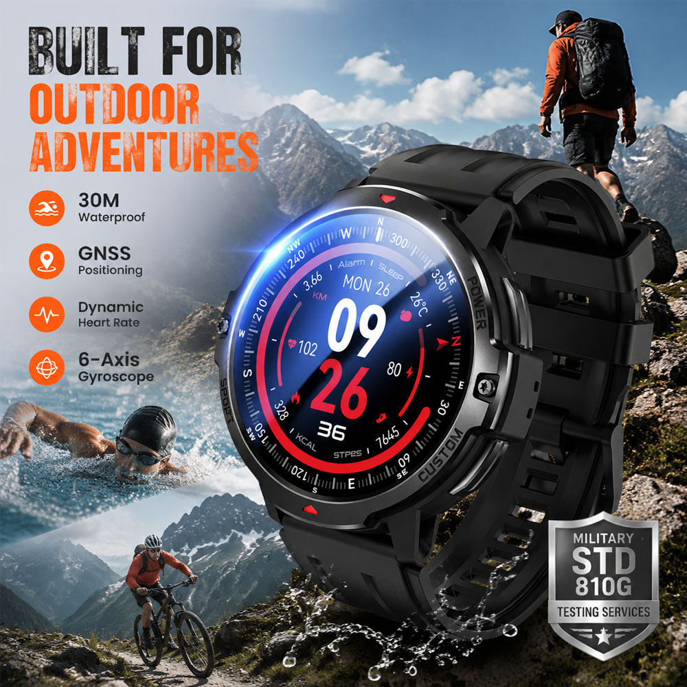 NOVO Smartwatch Militar com GP - Smartwatch Timex Watches For Men avaliação e preço