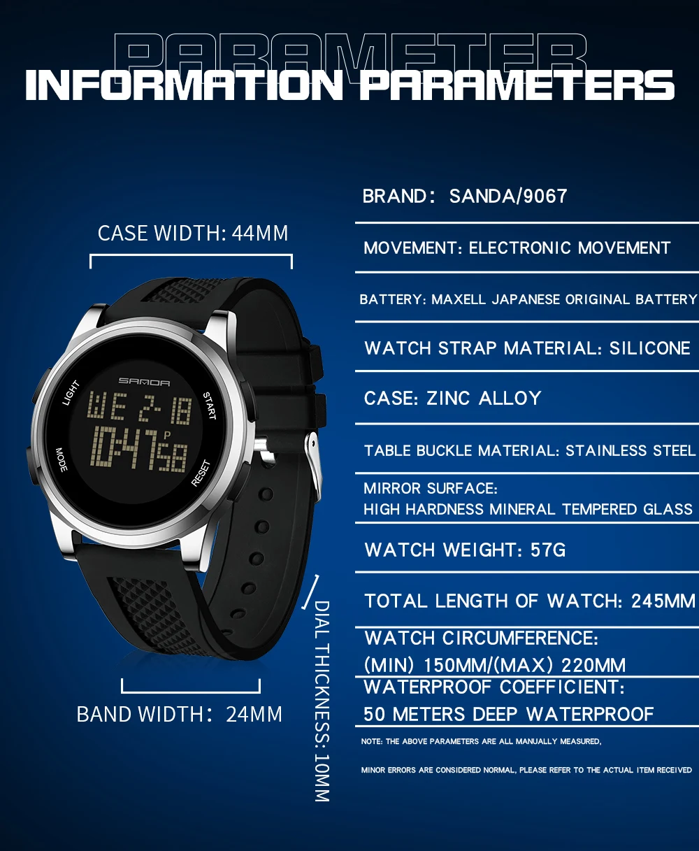 Sanda 9067 relógio digital mas - Smartwatch Army Watches For Men avaliação e preço